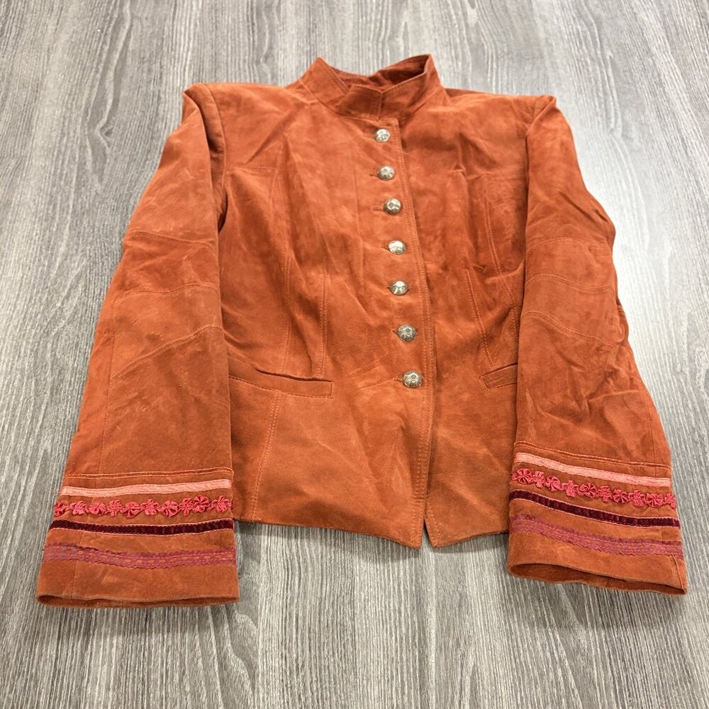 Vintage Rust Orange Danier Suede Suit with matching Jacket & Pencil Skirt M/6